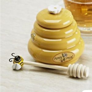 Ceramic Honey Pot with dipper
